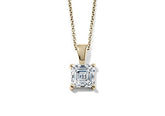Asscher Diamond Pendant in Yellow Gold